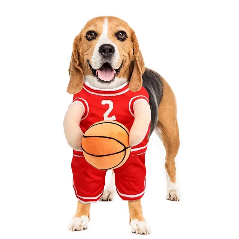 Adorable Dog Basketball Costume with Matching Ball - Perfect for Small Dogs and Fun Occasions!