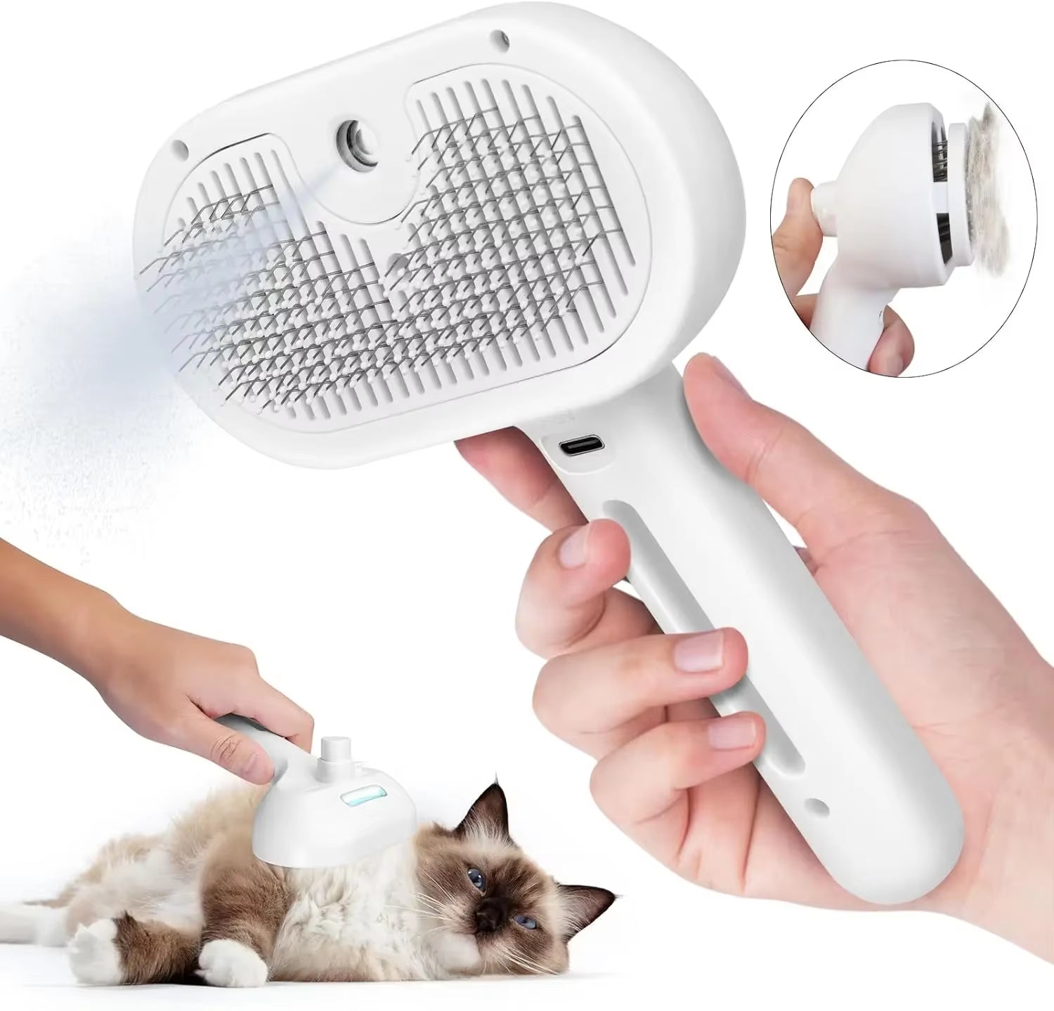 Revolutionary 3-in-1 Cat Steam Brush: Electric Spray Grooming Comb for Effortless Pet Care and Relaxation