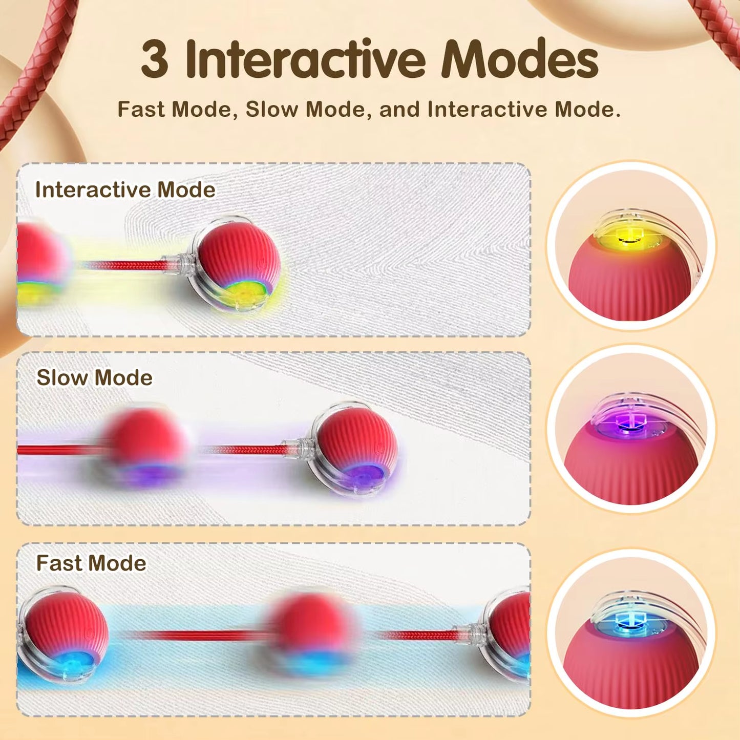 Engaging Automatic Rolling Cat Ball Toy with Faux Tail - Rechargeable Interactive Pet Training Tool
