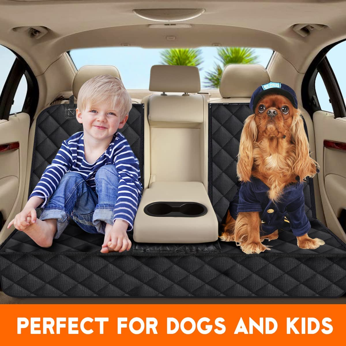 Ultimate Waterproof Dog Car Seat Cover - Universal Fit for All Vehicles with Adjustable Straps & Non-Slip Backing