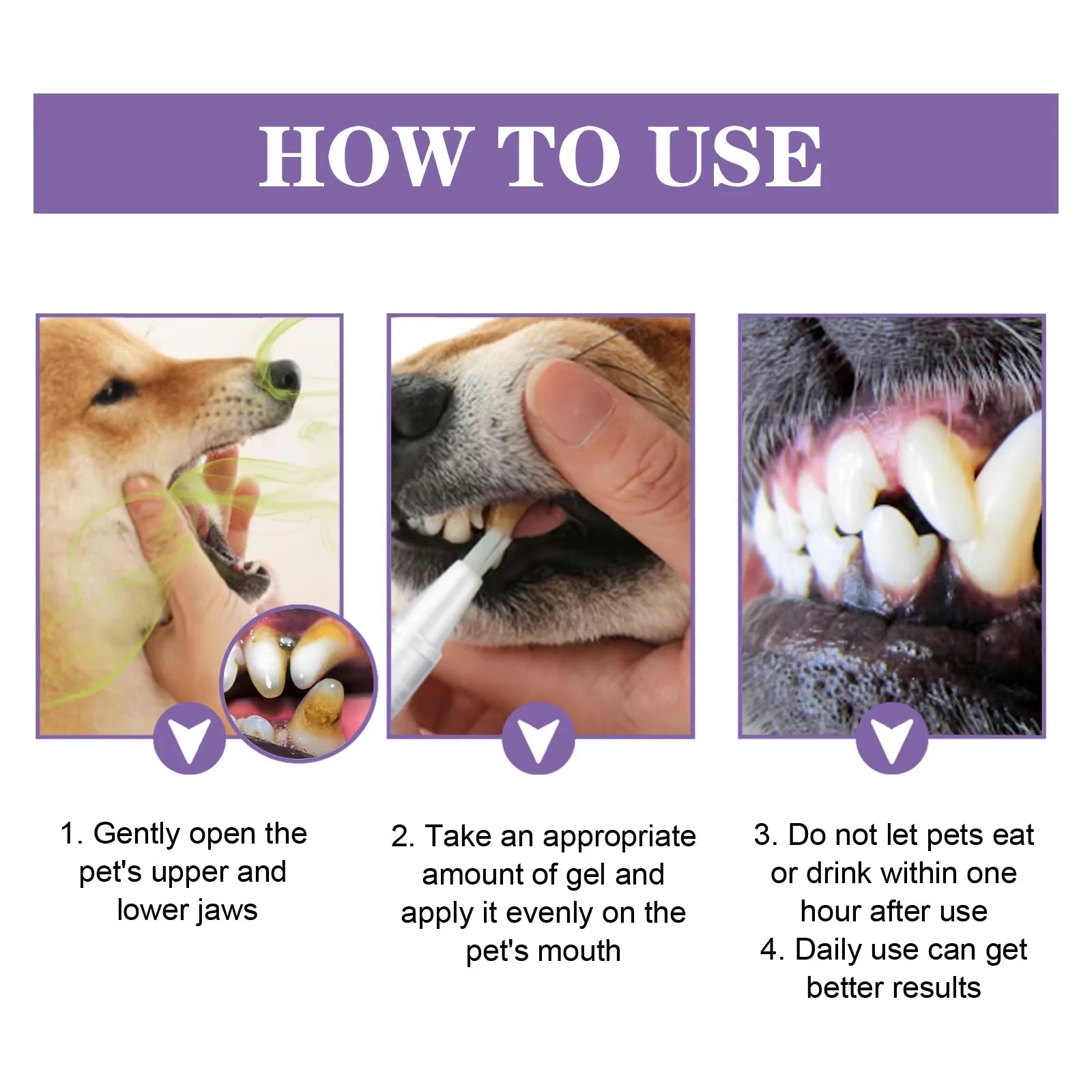 Revolutionary Pet Teeth Cleaning Pen - Natural Oral Repair Gel for Dogs and Cats - Effortless Dental Care Tool for Pet Owners