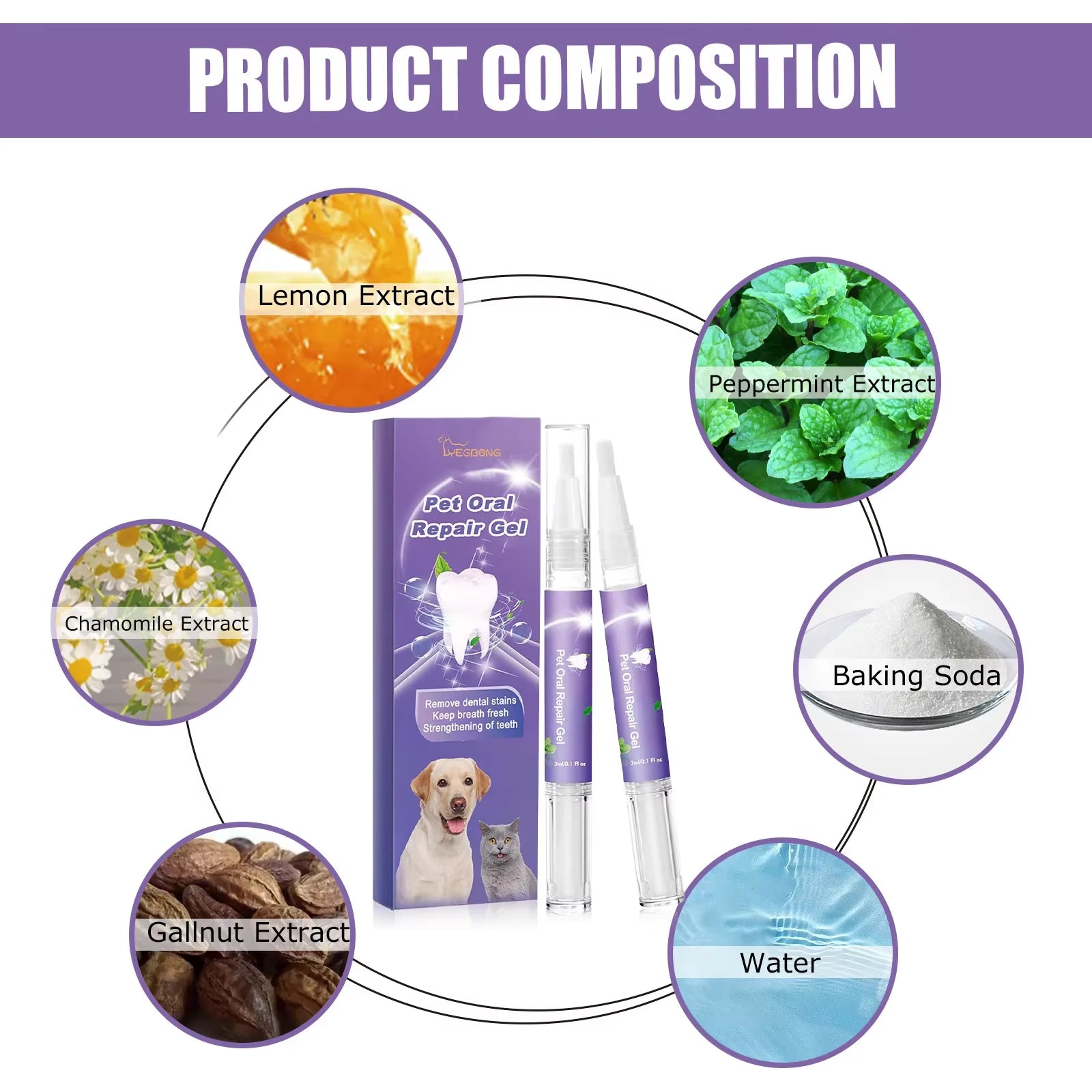 Revolutionary Pet Teeth Cleaning Pen - Natural Oral Repair Gel for Dogs and Cats - Effortless Dental Care Tool for Pet Owners